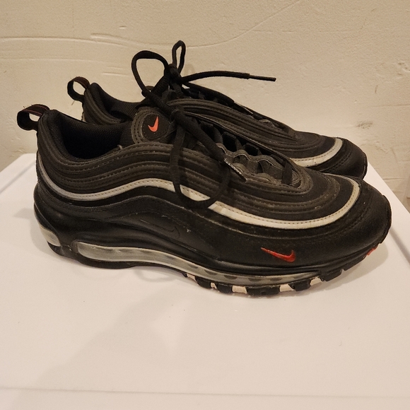 Nike Air Max 97 "Black/Sport Red" sneakers size 6.5y - Picture 2 of 9